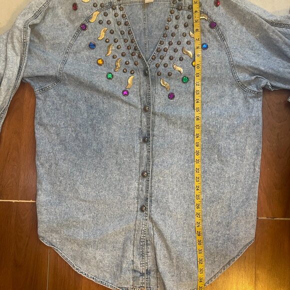 Vintage Monique Fashions embellished denim shacket - Picture 12 of 12